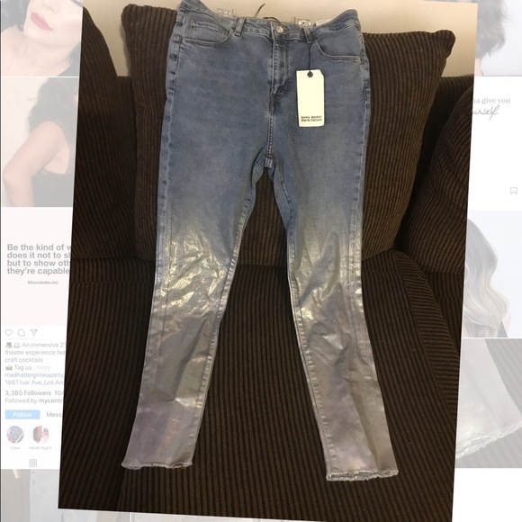 zara holographic jeans